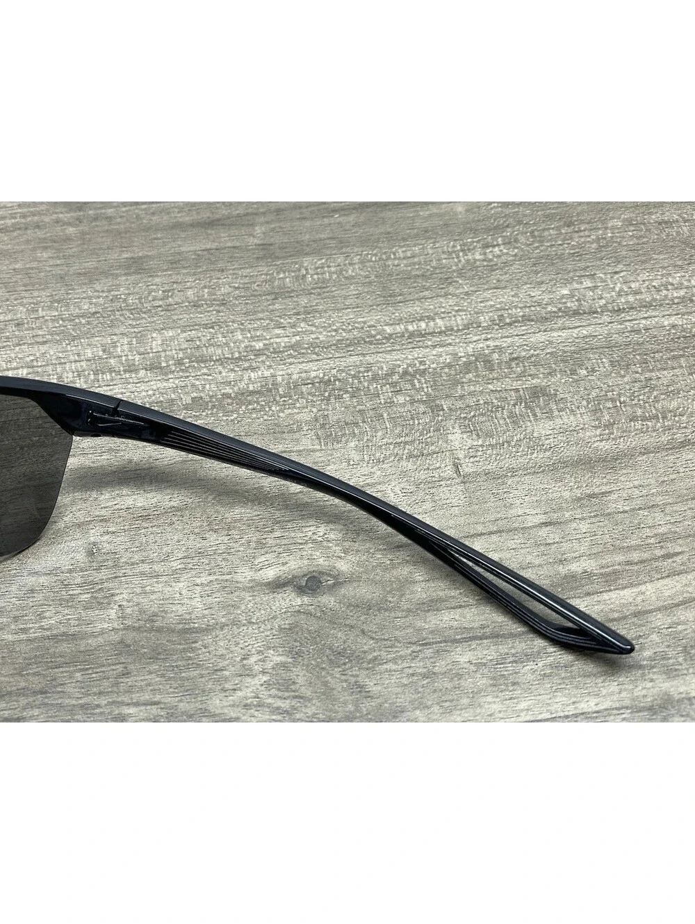 Nike TRAINER EV0934 001 317 Men's Black Wrap Half Rimless Sunglasses Grey Lenses